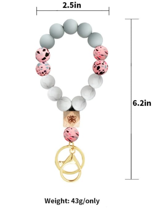 JMI Silicone beads + camouflage Multi Color Bracelet /Key Chain 3