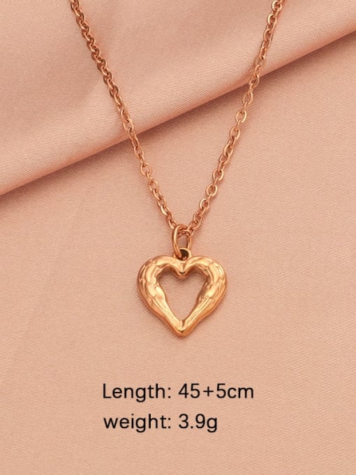 Rose Gold Small LT001MP696 Stainless steel Heart Minimalist Necklace
