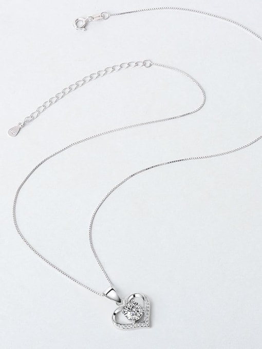 PNJ-Silver 925 Sterling Silver Cubic Zirconia Little Swallow Minimalist Necklace 4