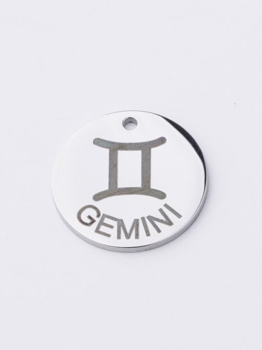 Gemini Stainless steel Laser Lettering 12 constellations Single hole DIY jewelry accessories