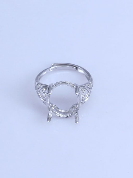 Supply 925 Sterling Silver 18K White Gold Plated Geometric Ring Setting Stone size: 8*10 11*13 10*14 12*15 13*17 15*20MM 0