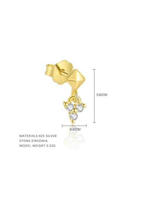 E5179 Gold Single 925 Sterling Silver Cubic Zirconia Geometric Minimalist Single Earring