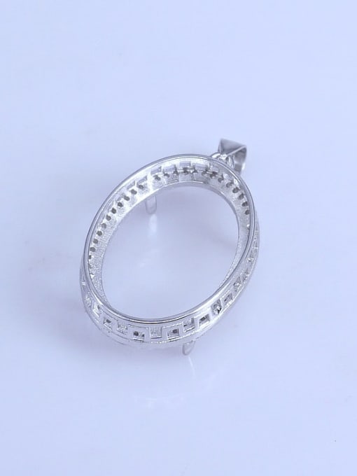 Supply 925 Sterling Silver Rhodium Plated Round Pendant Setting Stone size: 18*25mm 2