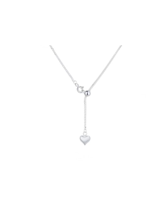 TAIS 925 Sterling Silver Heart Dainty Tassel Necklace 0