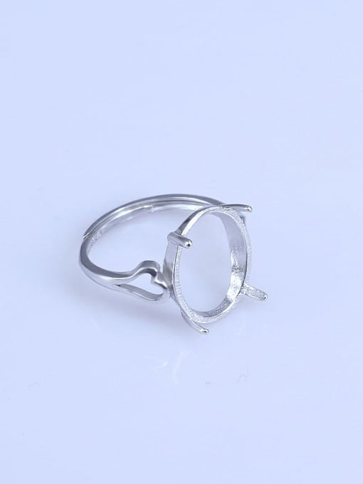 Supply 925 Sterling Silver 18K White Gold Plated Geometric Ring Setting Stone size: 8*10 10*13 11*13 12*15 13*18 14*19MM 2