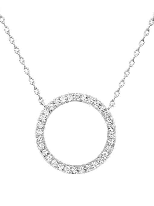 YUANFAN 925 Sterling Silver Cubic Zirconia Round Necklace 0