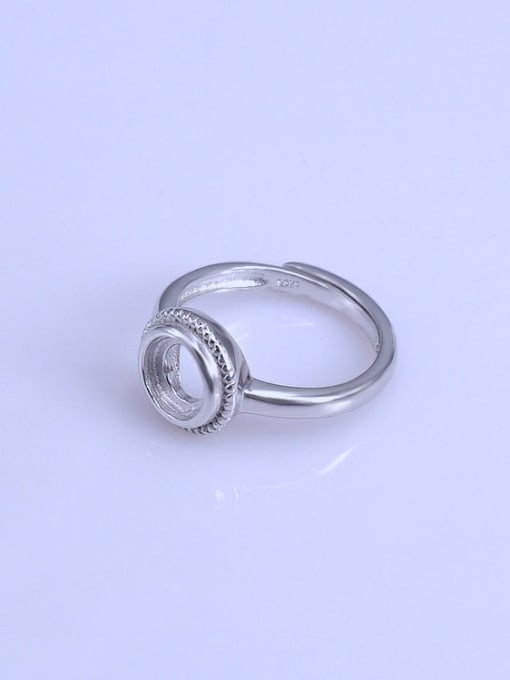 Supply 925 Sterling Silver 18K White Gold Plated Round Ring Setting Stone size: 7*7mm 1