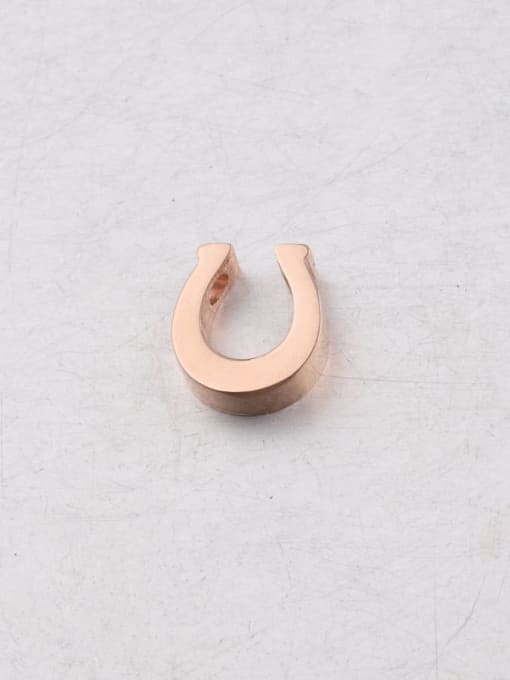 Rose Gold Stainless Steel Horseshoe Small Hole Beads DIY Jewelry Accessories Loose Beads/ Minimalist Findings & Components