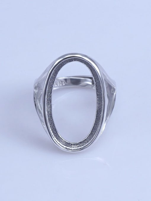 Supply 925 Sterling Silver 18K White Gold Plated Geometric Ring Setting Stone size: 14*24mm