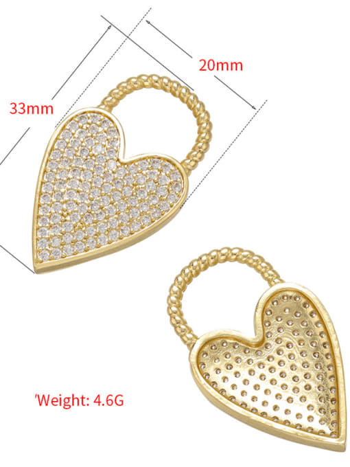 KOKO Brass Cubic Zirconia Micro Inlay Heart Pendant 1