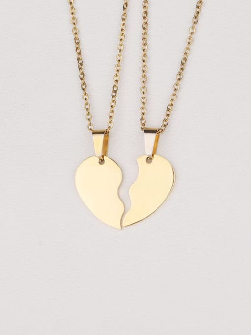 Gold set Stainless steel Heart Minimalist Necklace