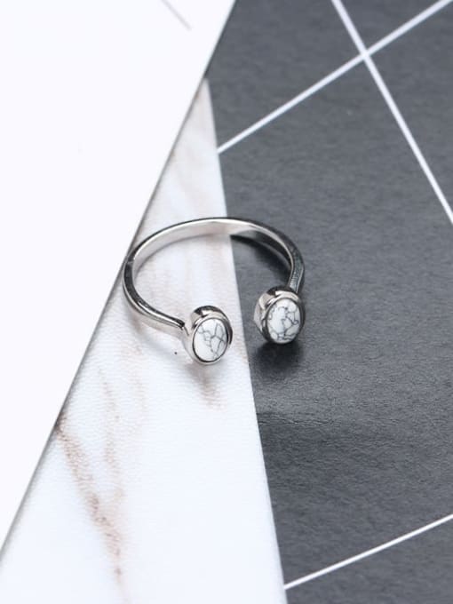 ACEE 925 Sterling Silver White Round Minimalist Multistone Ring 3