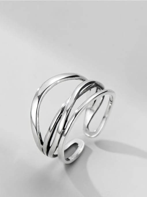 Line ring 925 Sterling Silver Irregular Minimalist Stackable Ring