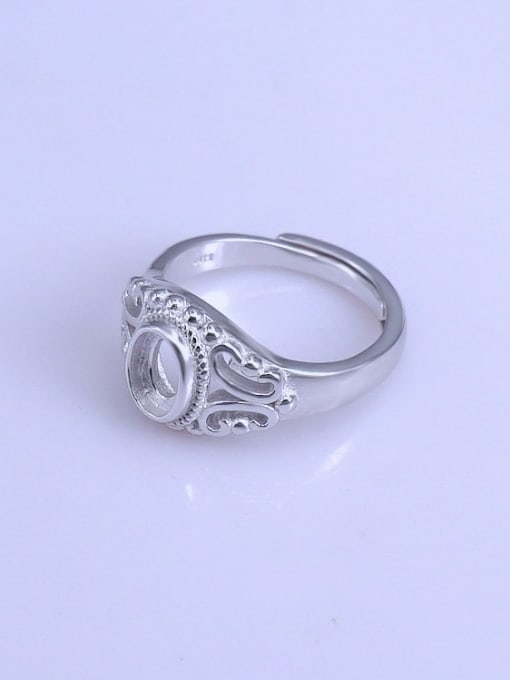 Supply 925 Sterling Silver Round Ring Setting Stone size: 5*7mm 1