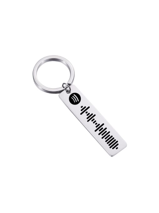 MEN PO Stainless Steel Music Scan Code Key Chain