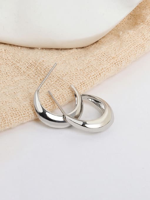 PNJ-Silver 925 Sterling Silver Geometric Minimalist Stud Earring 3