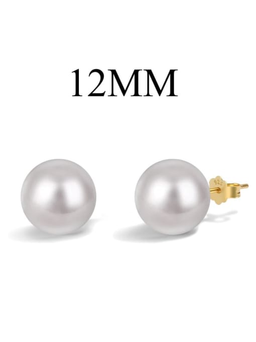 MW1D0003 S G WH 925 Sterling Silver Freshwater Pearl Geometric Dainty Stud Earring