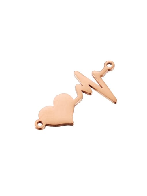 rose gold Stainless steel Electrocardiogram Minimalist Pendant