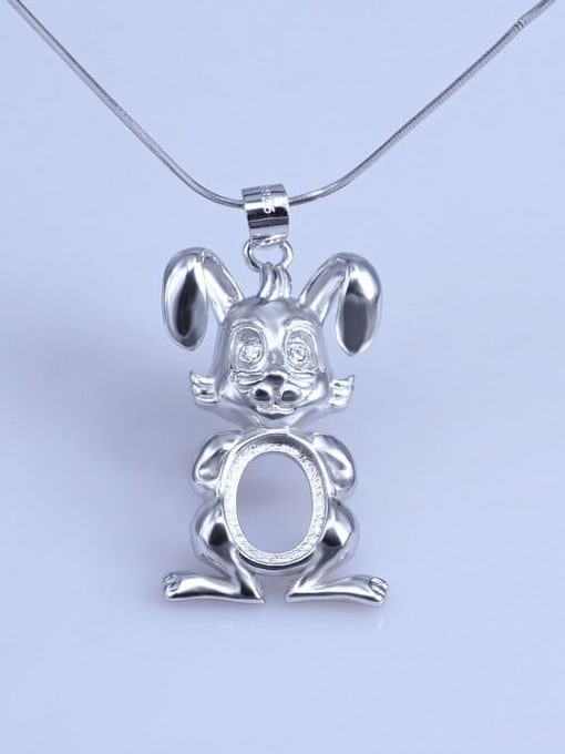 Rabbit (8*10) 925 Sterling Silver Zodiac Pendant Setting Stone size: 8*10 9*11 10*14mm