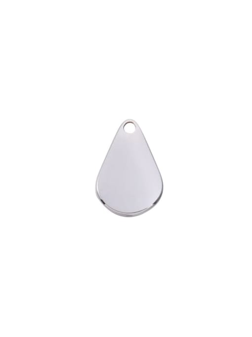 Steel color Stainless steel rounded drop tail tag pendant