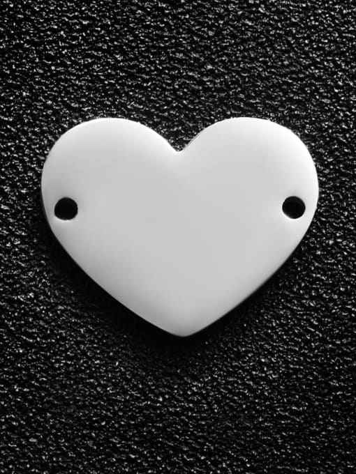 Steel color Stainless steel Heart Charm Height : 17 mm , Width: 20 mm