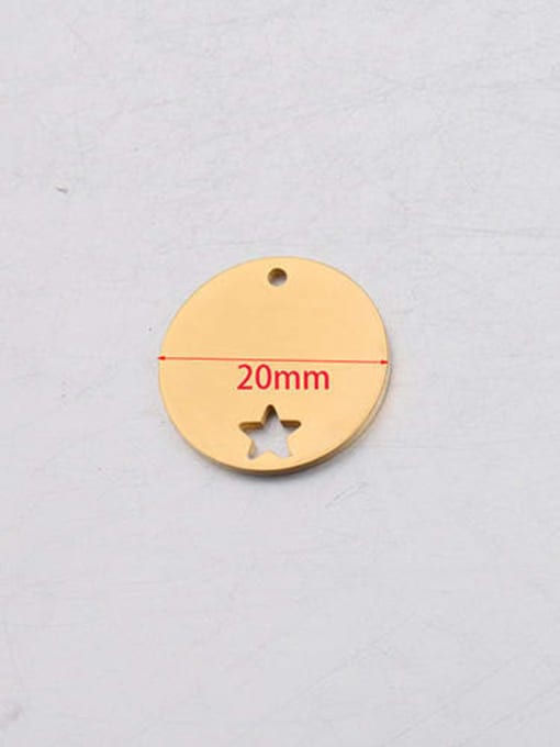 Gold 20mm Stainless steel disc hollow star Pendant