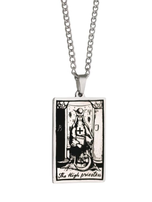 M&J The High Priestess's Tarot hip hop stainless steel titanium steel necklace 3