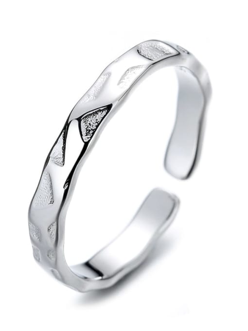 D035 platinum about 1.86 925 Sterling Silver Geometric Minimalist Band Ring