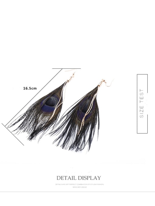JMI Alloy Feather Tassel Bohemia Hand-Woven Drop Earring 3
