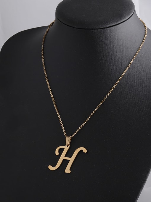 Golden H Stainless steel Letter Minimalist Necklace