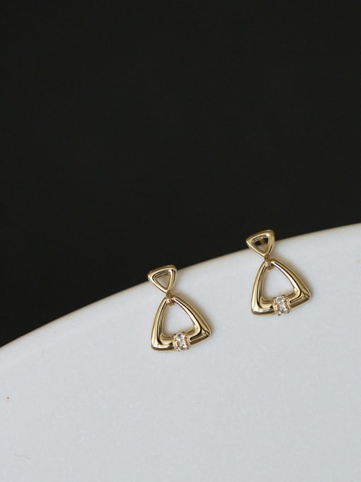 ZEMI 925 Sterling Silver Cubic Zirconia Triangle Dainty Drop Earring 0