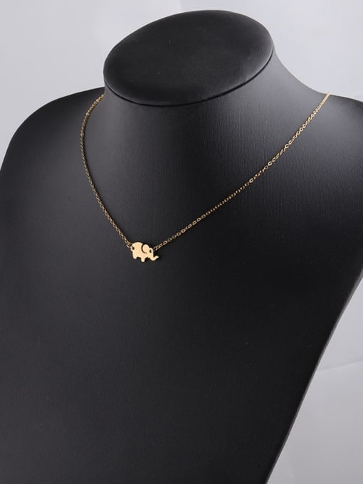 golden Stainless steel Elephant Minimalist Necklace
