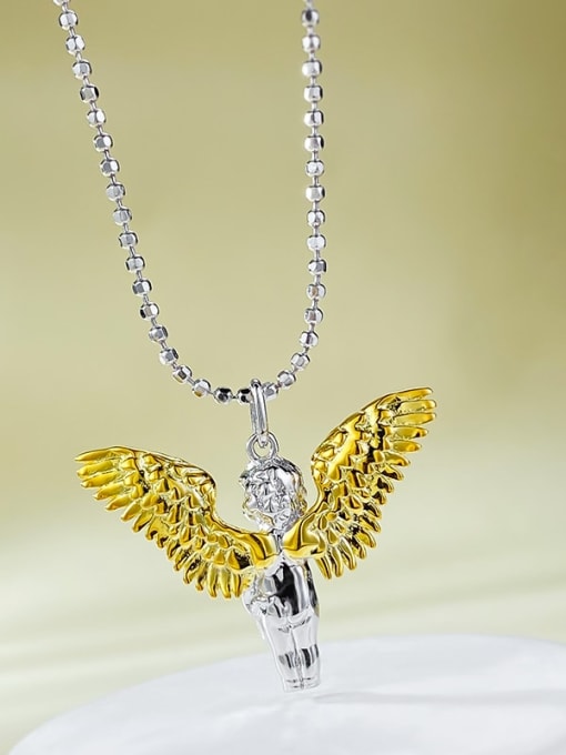 M&J 925 Sterling Silver Angel Vintage Necklace 1