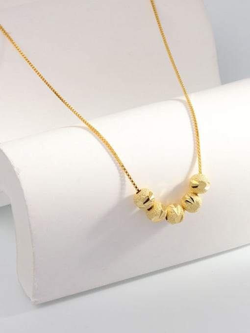 18k gold 925 Sterling Silver Bead Minimalist   transport beads Necklace