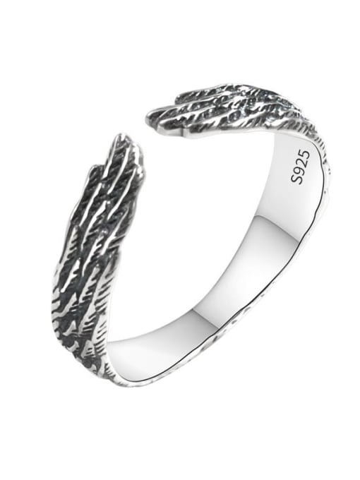 Thai Silver 925 Sterling Silver Feather Vintage Band Ring