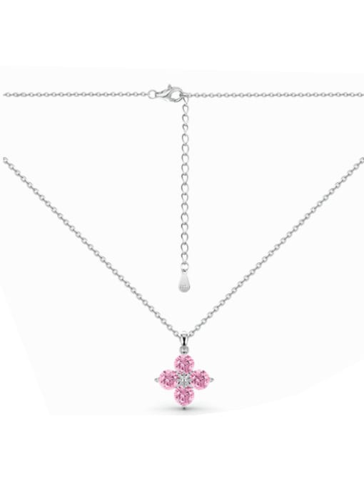 STL-Silver Jewelry 925 Sterling Silver Cubic Zirconia Clover Dainty Necklace 3