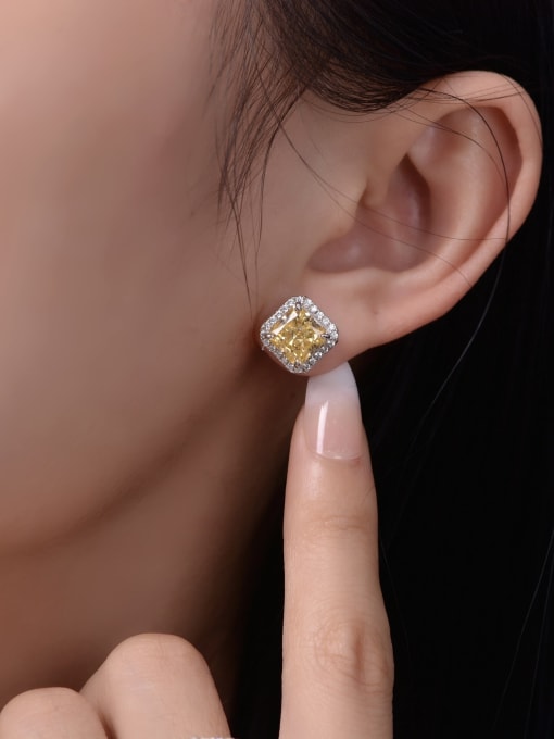 A&T Jewelry 925 Sterling Silver High Carbon Diamond  Ice cut Pincushion Dainty Stud Earring 1
