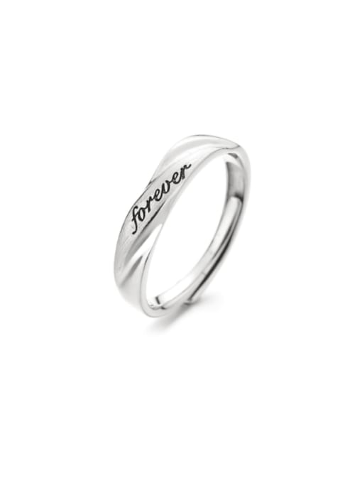 TAIS 925 Sterling Silver Letter Minimalist Couple Ring 2