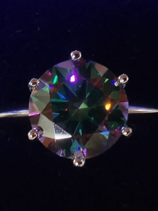 1.0 cT ( colorful  Mosan Diamond) 925 Sterling Silver Moissanite Geometric Dainty Band Ring