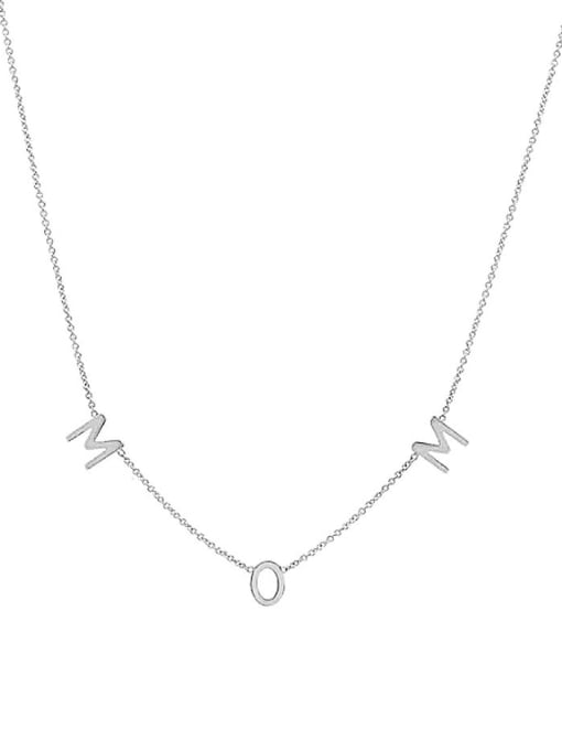 Platinum 925 Sterling Silver Letter Minimalist Necklace