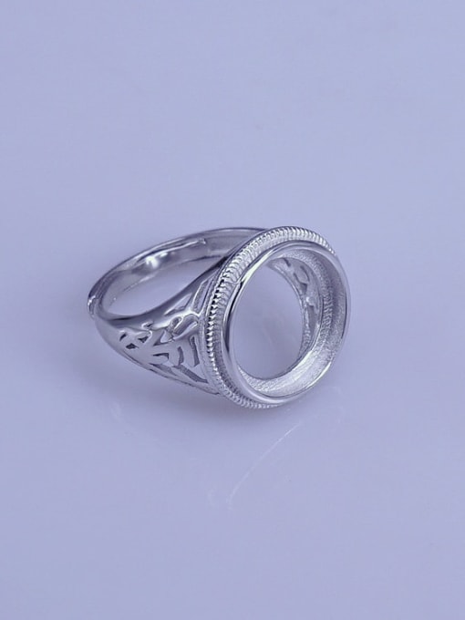 Supply 925 Sterling Silver 18K White Gold Plated Geometric Ring Setting Stone size: 13*13mm 2