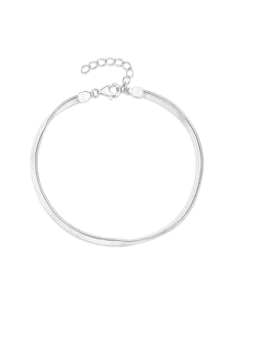 YUANFAN 925 Sterling Silver Geometric Minimalist Strand Bracelet 3