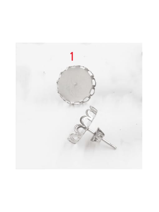 MEN PO Stainless steel earring base/3 crown round earrings 2