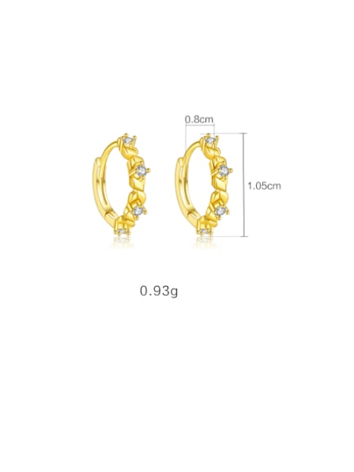 MME1170 2 925 Sterling Silver Cubic Zirconia Geometric Minimalist Huggie Earring