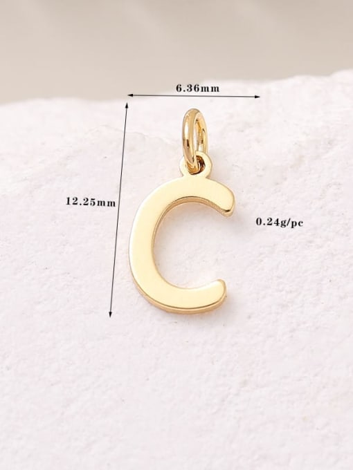 14 K gold H 11360 Brass Minimalist English  Letter  Pendant