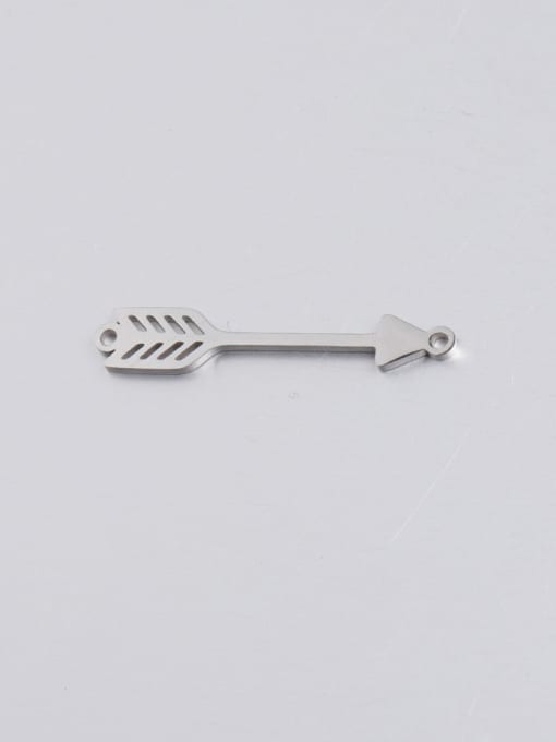 Steel color Stainless steel feather type arrow double hole pendant/ Connectors
