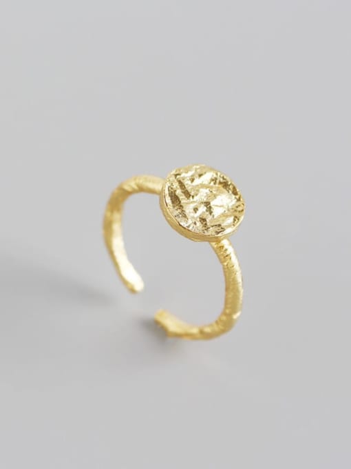 Gold 925 Sterling Silver Geometric Minimalist Blank Ring