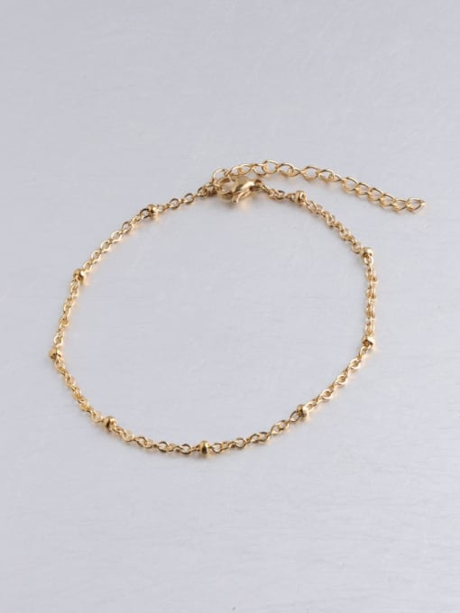 gold 21 +5CM Stainless steel Bead  Minimalist Bracelet