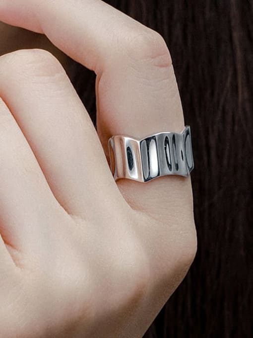 STL-Silver Jewelry 925 Sterling Silver Geometric Minimalist Band Ring 1