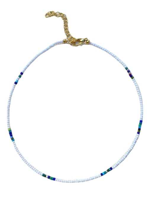 W.BEADS 925 Sterling Silver Bohemia  choker glass beads Necklace 3